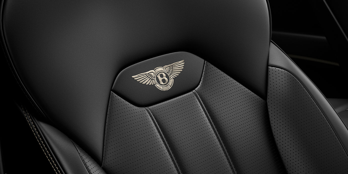 Bentley Melbourne Bentley Bentayga SUV seat detail in Beluga black hide